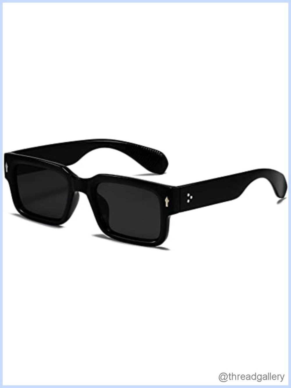 Square Frame Sunglasses with Acetate Fiber Full Frame UV400